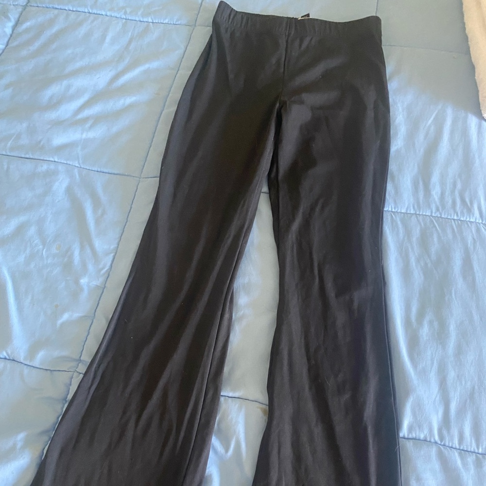 Black flared leggings
